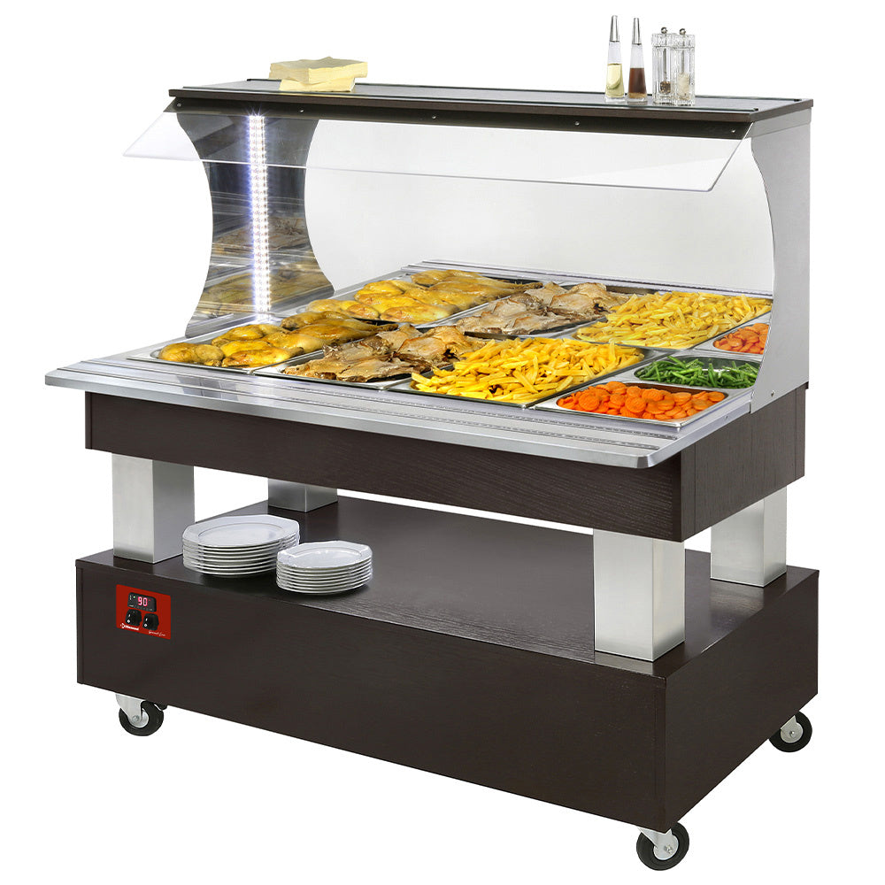 Buffet - varm - vægplaceret 4x GN1/1-150 (Wengé-træ)