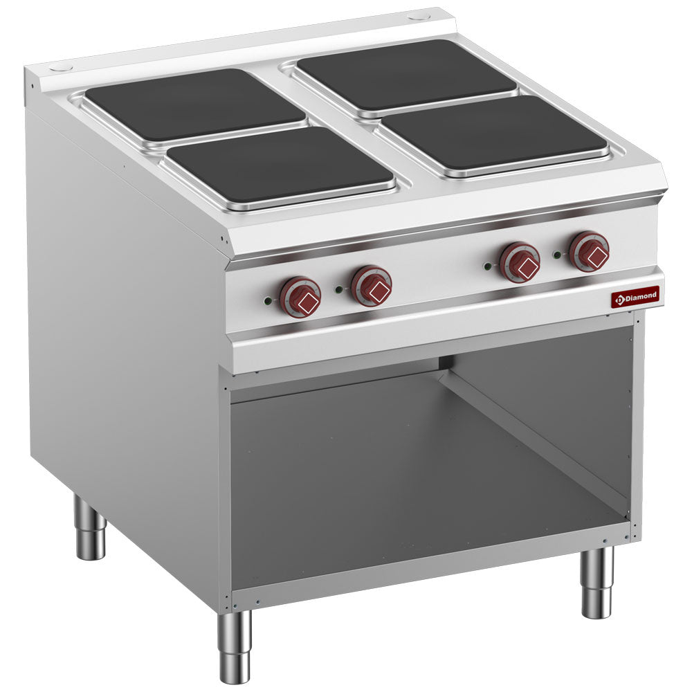 Elkomfur, 4 kogeplader på åbent skab