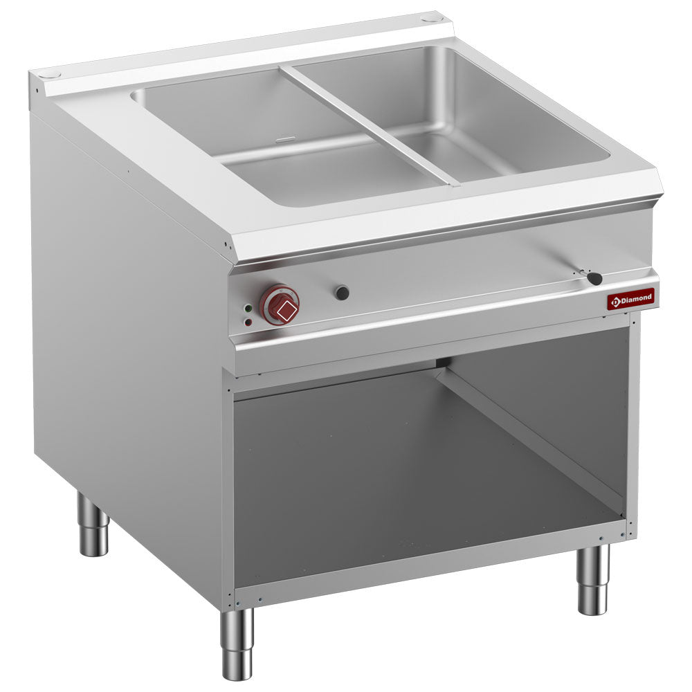 Elektrisk bain-marie 8x GN 1/3-150 mm, åbent skab