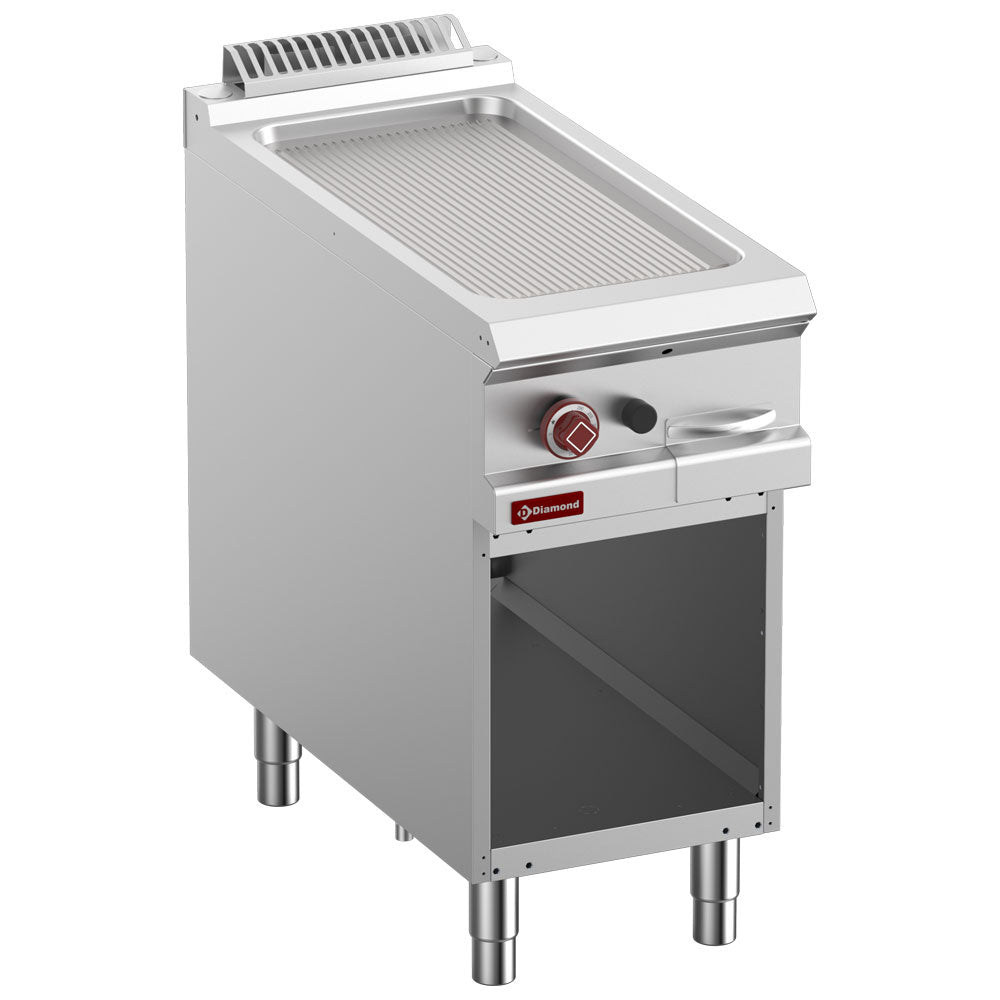 Rillet gasstegeplade, modul 1/2, åbent skab