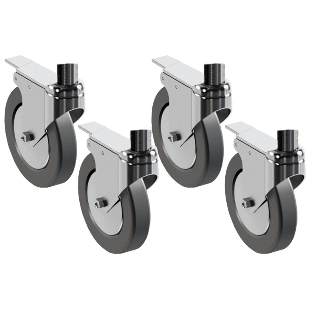 Sæt med 4 hjul, 2 med bremser til pizzaovnsstativ