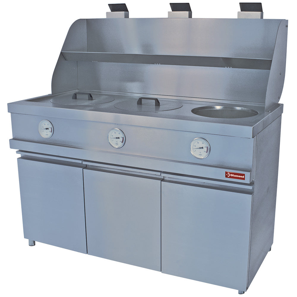 Friture, gas - HEAVY DUTY, 3 runde kummer, mekanisk