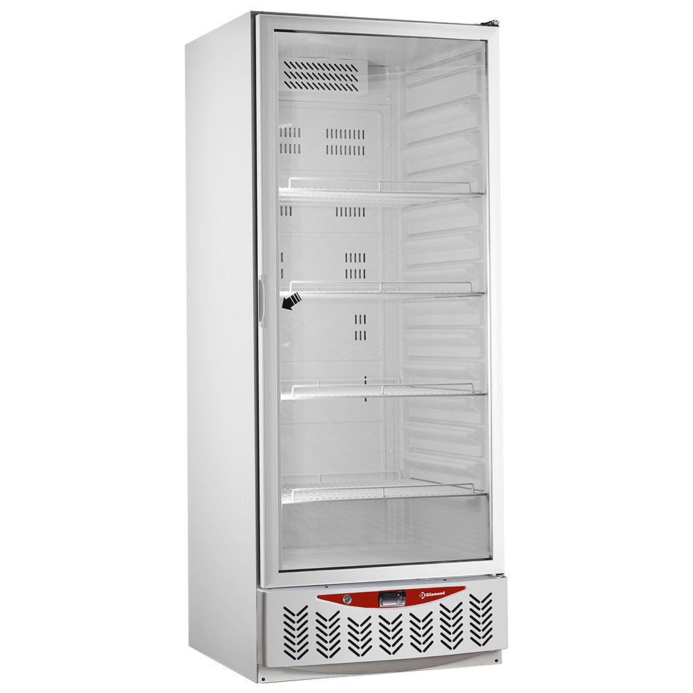 Køleskab, glaslåge, 525 liter, GN2/1+600x400, hvid