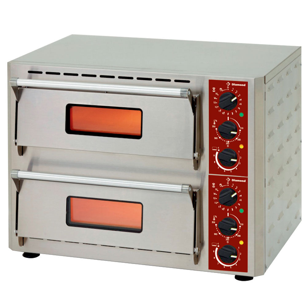Pizzaovn, el, 2 kamre (3 + 3 kW), 430x430xh100 mm
