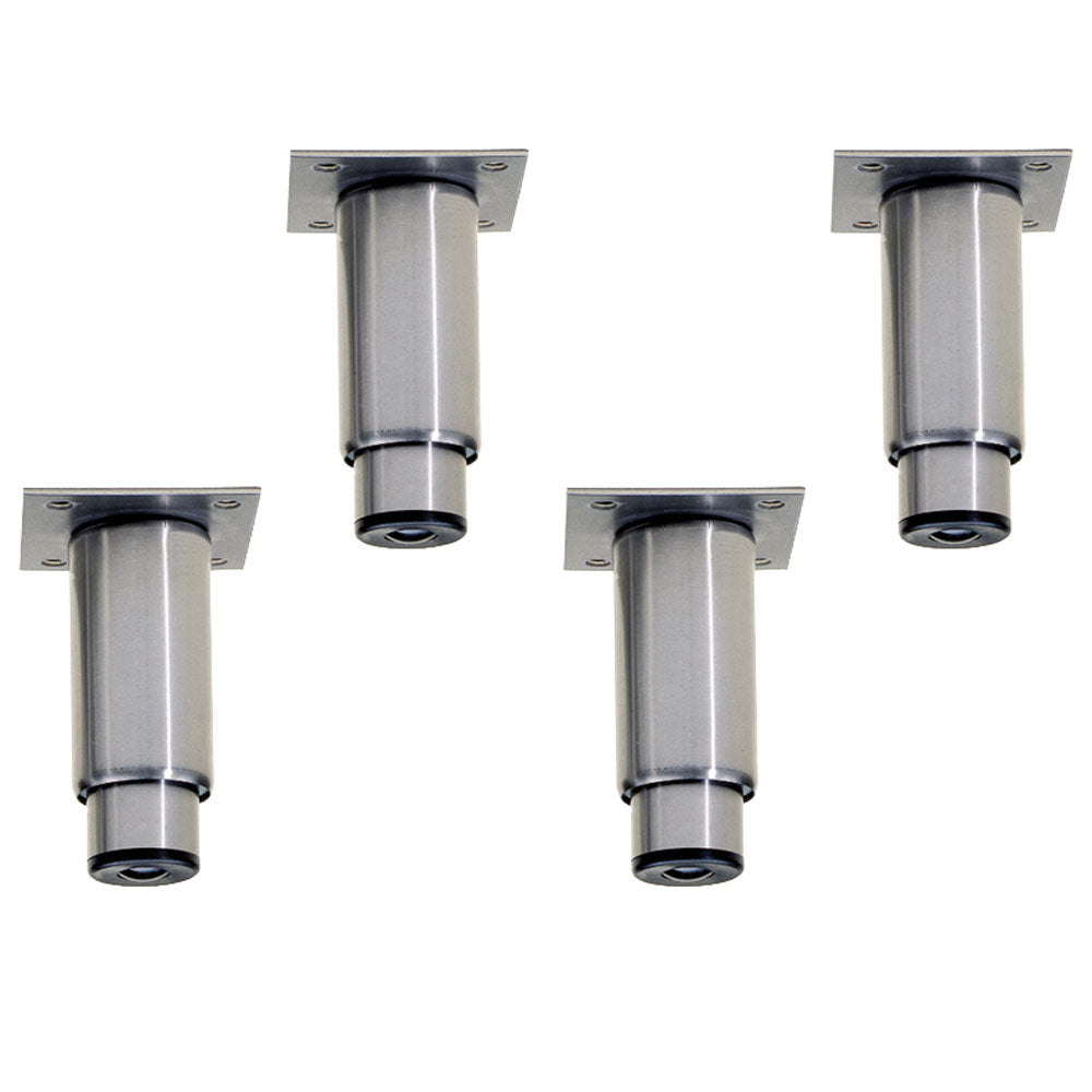 Sæt med 4 justerbare fødder i rustfrit stål til skabe