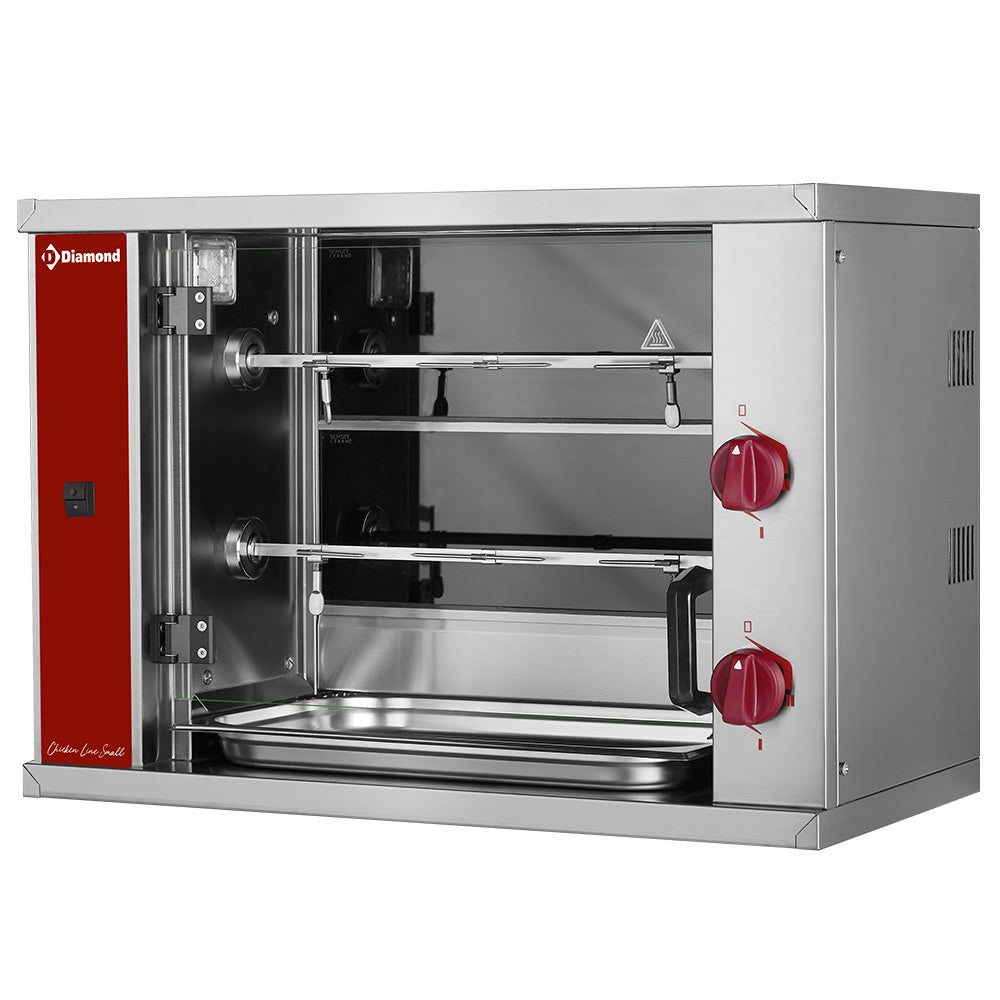 Vitrokeramisk Rotisserie, 2 spyd (6 kyllinger) LILLE