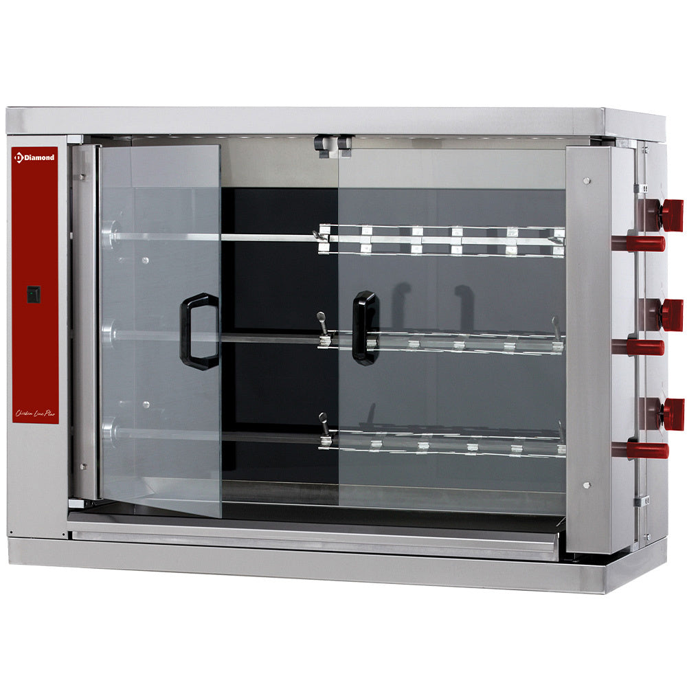 Vitrokeramisk Rotisserie, 3 spyd (18 kyllinger)