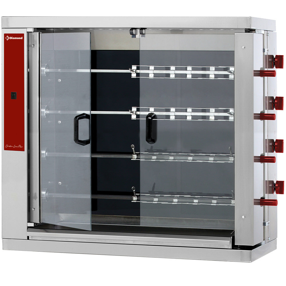 Vitrokeramisk Rotisserie, 4 spyd (24 kyllinger)