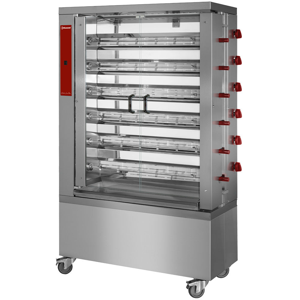 Rotisserie, 6 spyd, med hjul (36 kyllinger)