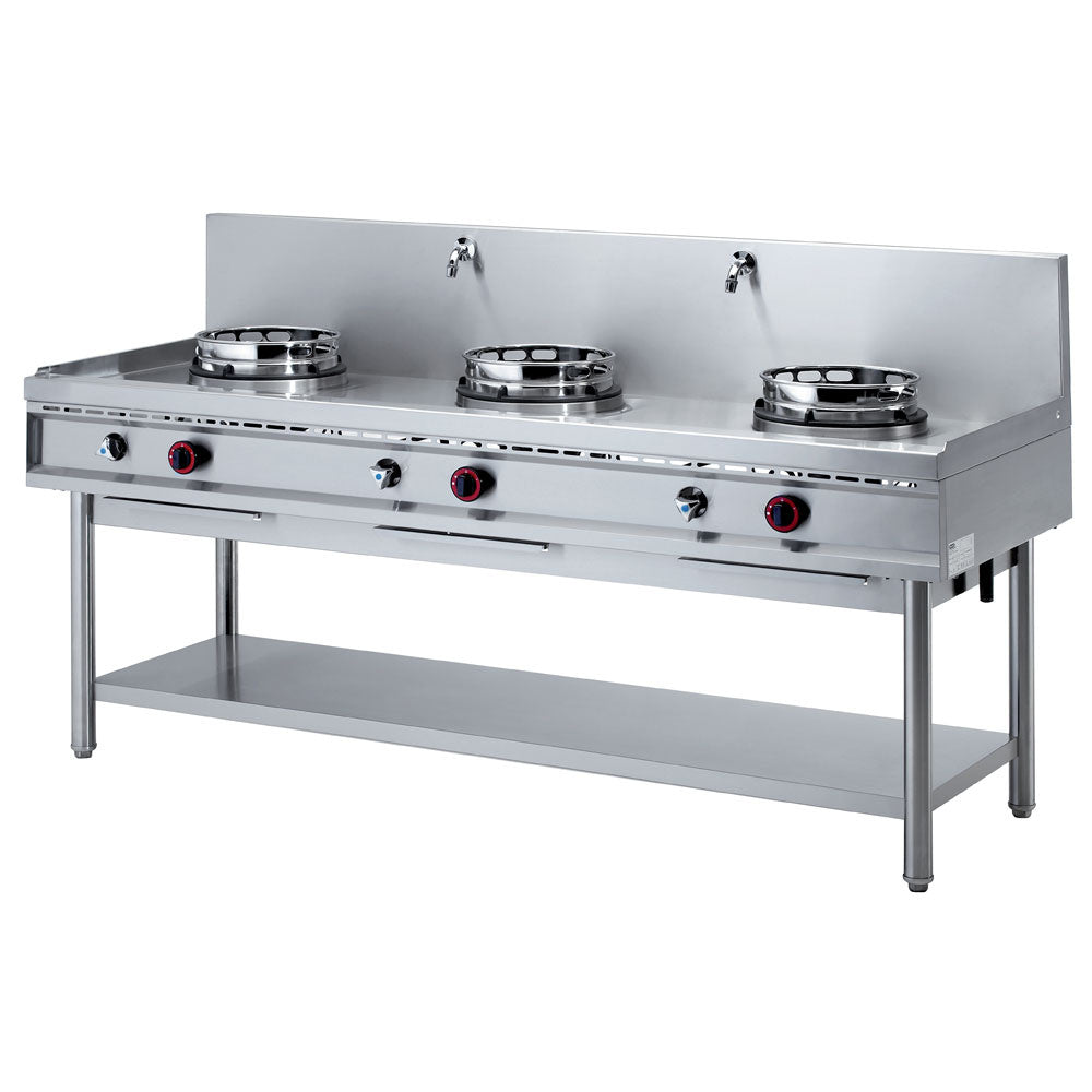 Gas wok-komfur, 3 blus (13 kW)