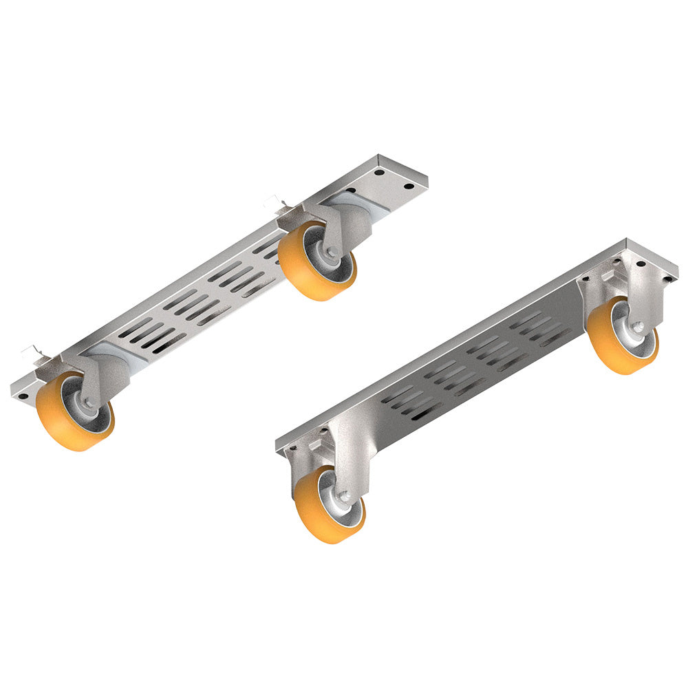 Sæt med 4 hjul, 2 med bremse + 2 omega modul 700