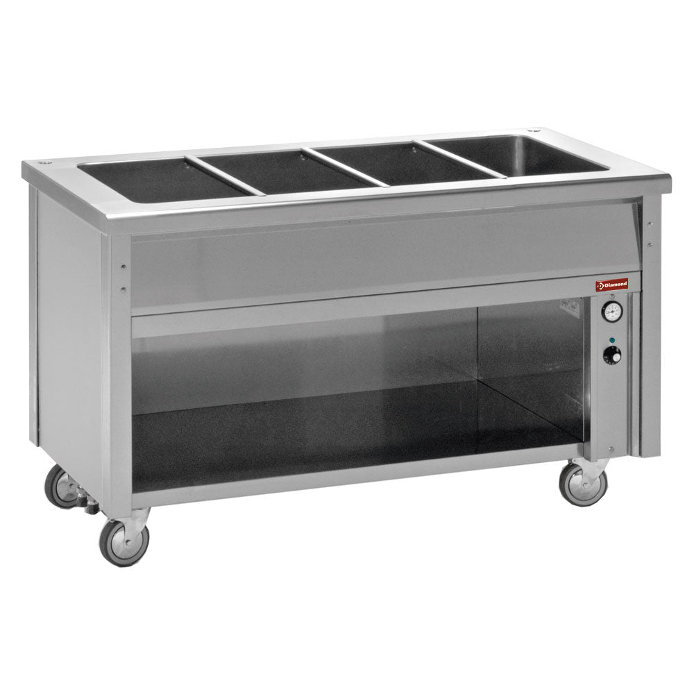 Bain-marie-element på åbent skab 4 GN 1/1