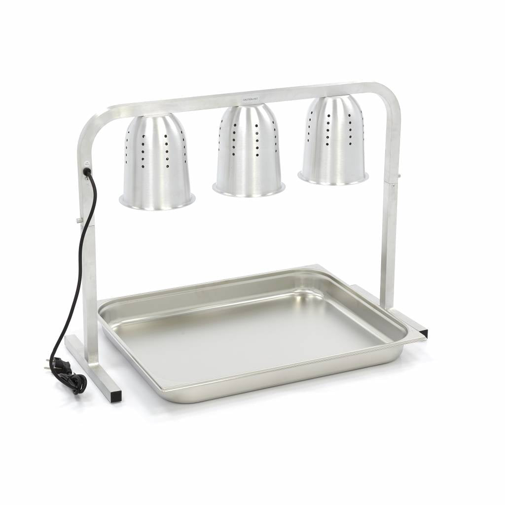 Varmelampe - 3 Lamper - inkl 3 Lamper og 1 x 1/1 GN Beholder