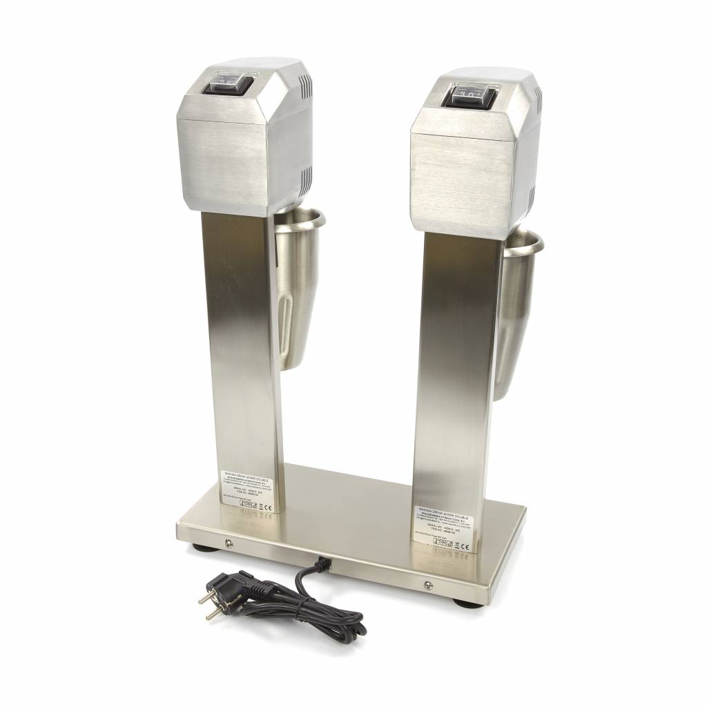 Milkshake mixer - 2 x 2L - 2 kopper - 2 hastigheder