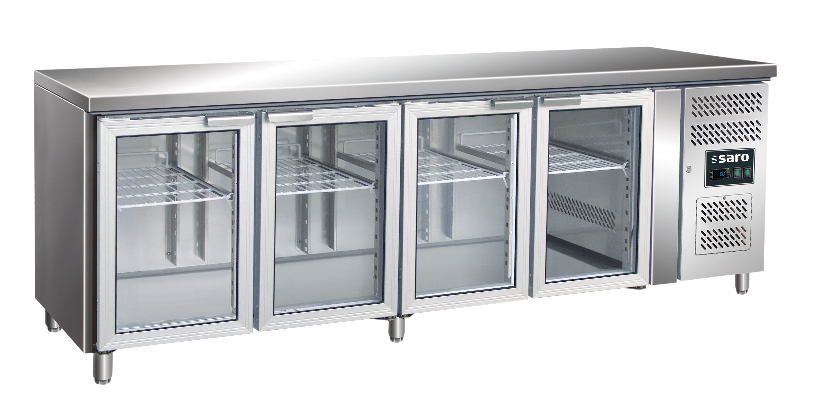 SARO Ventileret kølebord med 4 glaslåger model GN 4100 TNG