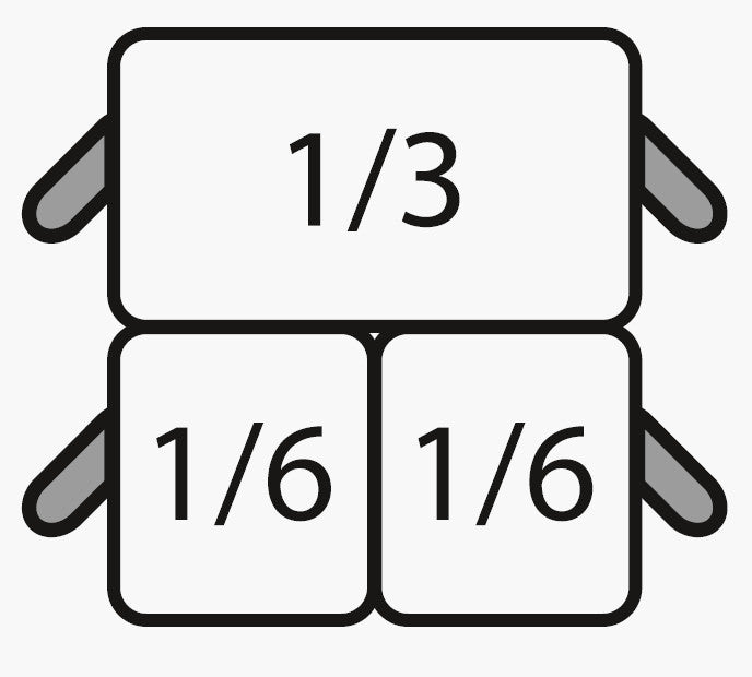 SARO E7/CPCEXF Pasta kurv sæt: 2 x 1/6 GN + 1 x 1/3 GN