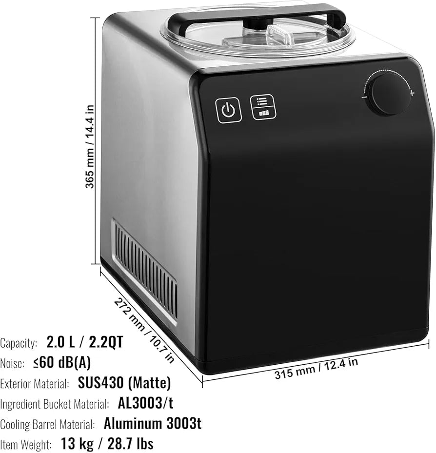 2 liter ismaskine med kompressor