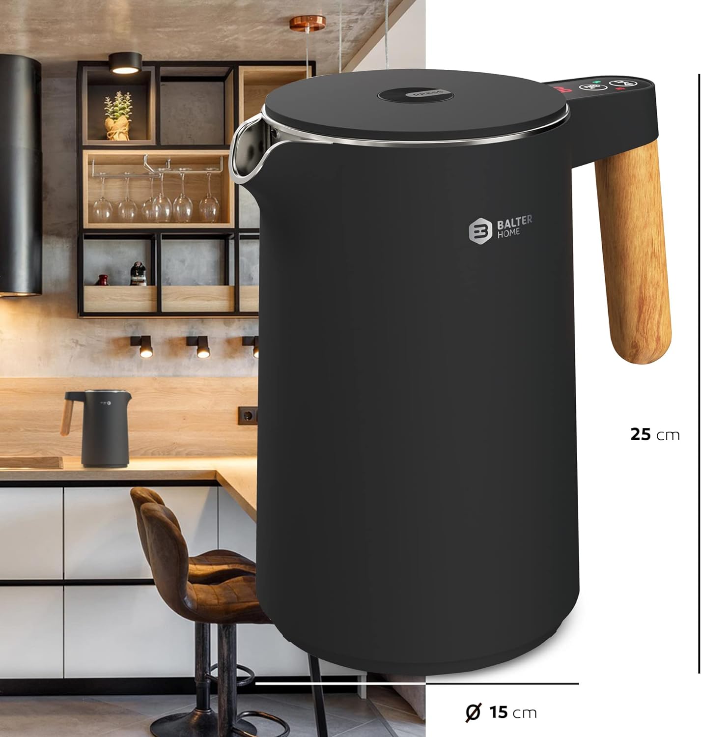 EL Kedel i med temperaturjustering, 45°C-100°