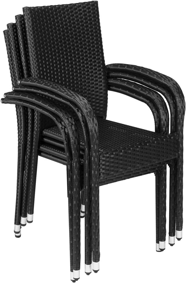 Bistrostole - Sort - Polyratan - 4 stk (findes i flere farver)