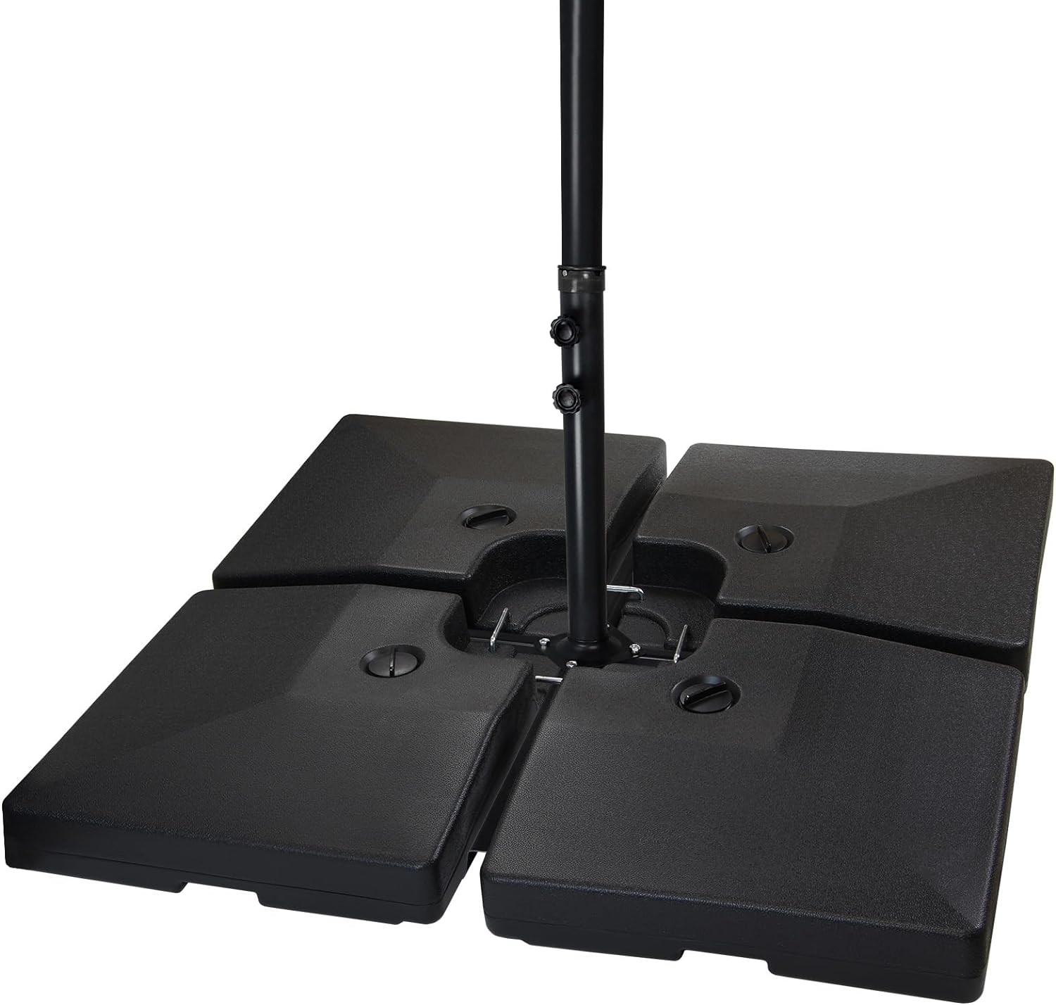 Markedsparasol - Grå - Ø330 - ekstra støtte til fødder inkluderet