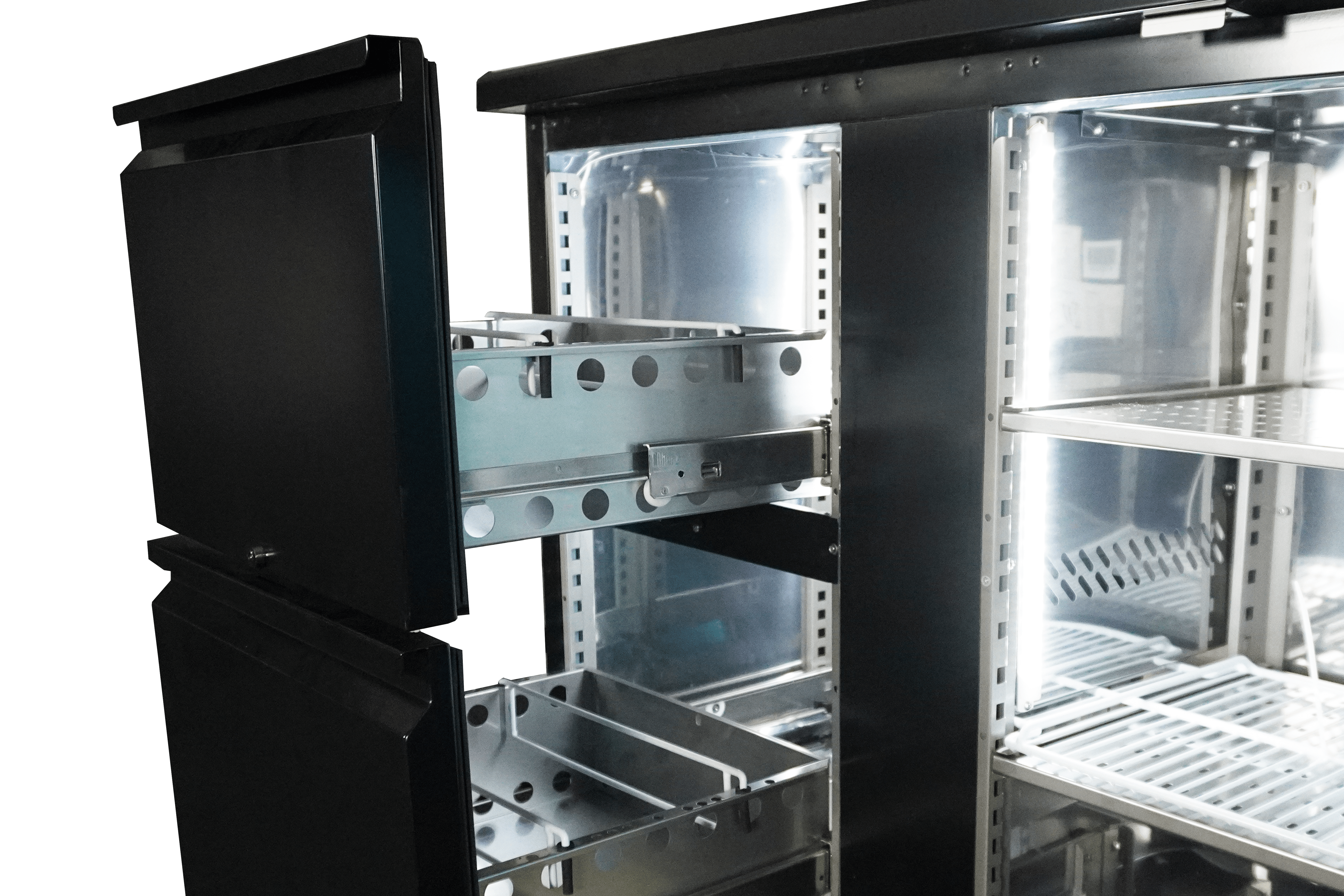 Backbar 2 skuffer - 1 låge - sort