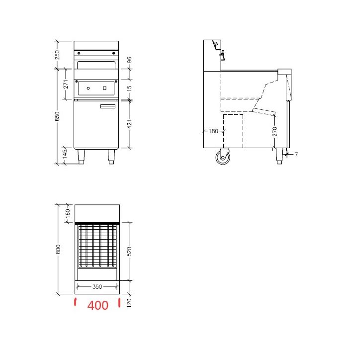 Friture - Elektrisk - 1 X 25 liter - Med underbord