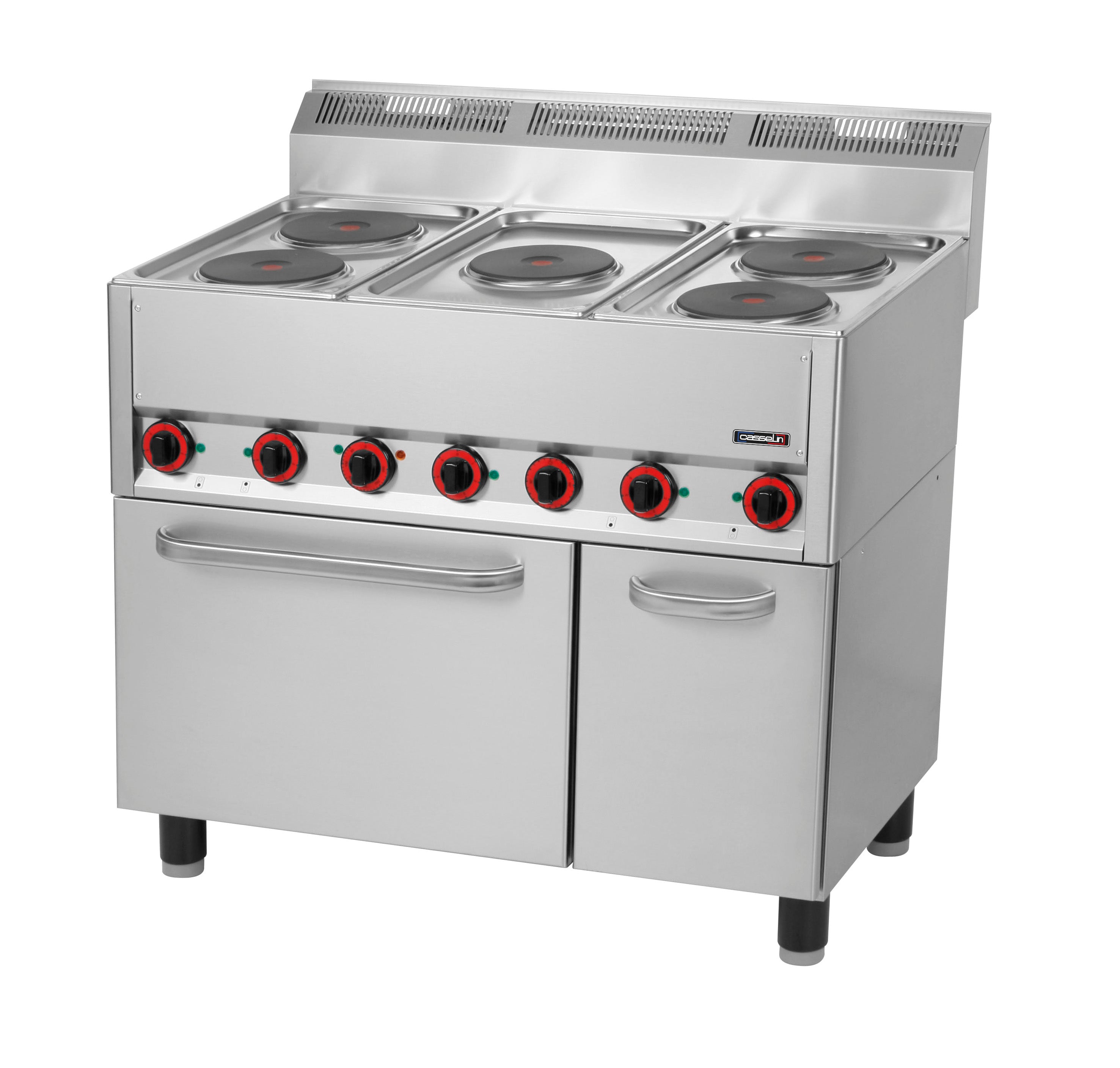 Elektrisk 5-brænder komfur med ventileret el-ovn GN 1/1 99