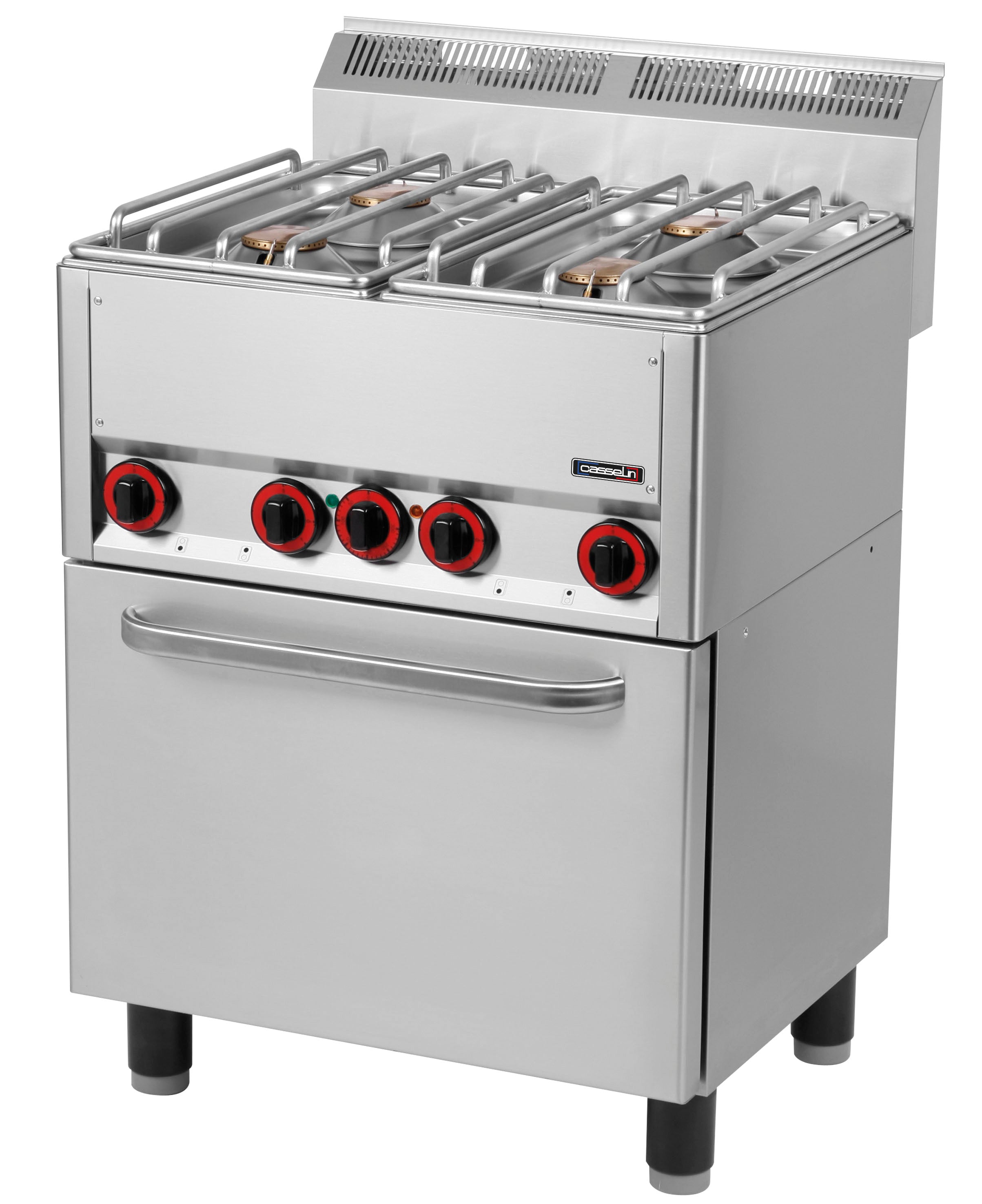 Gaskomfur 4 brændere med elektrisk ventileret ovn GN 1/1 66