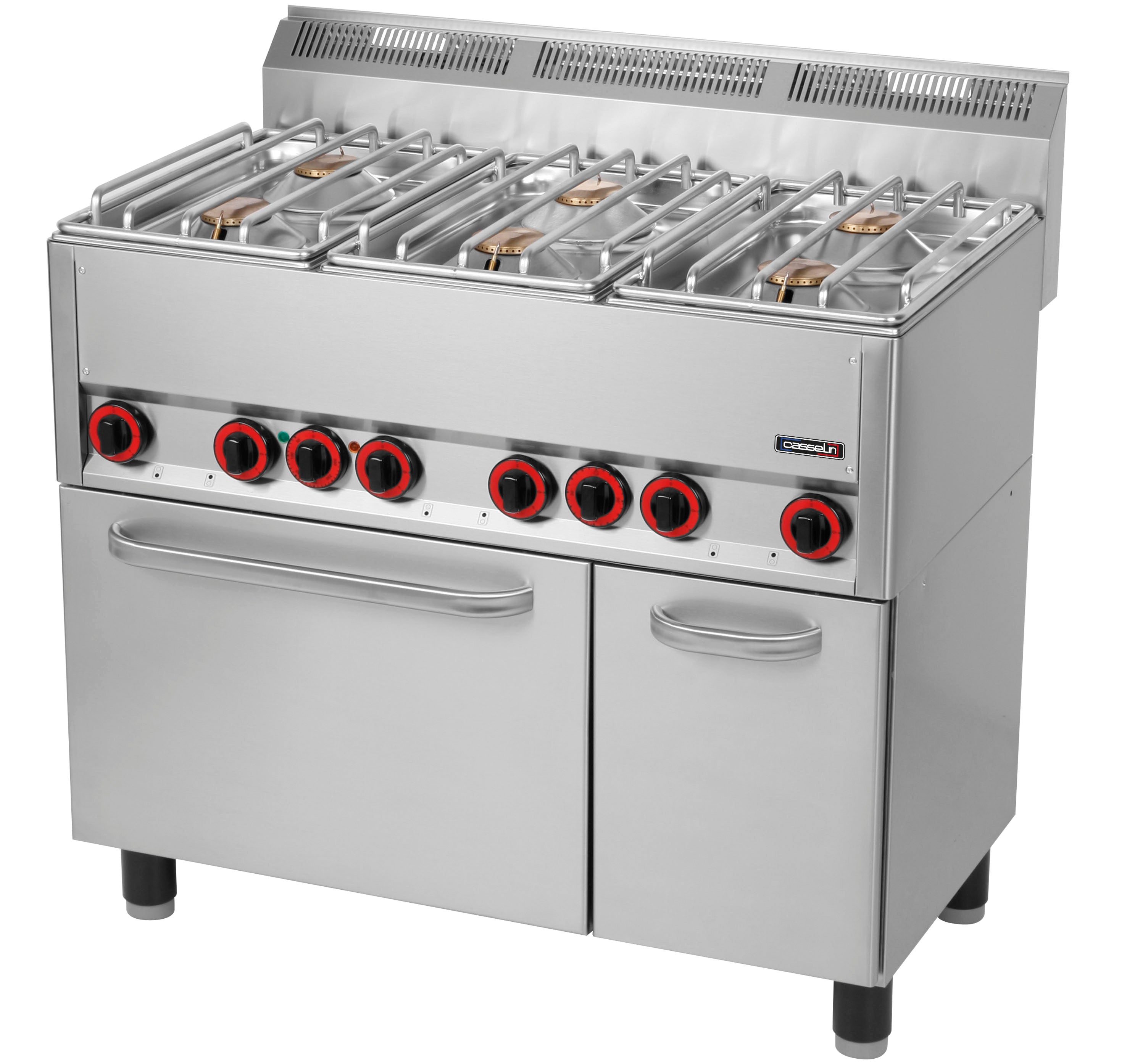 Gaskomfur 6 brændere med elektrisk ventileret ovn GN 1/1 99