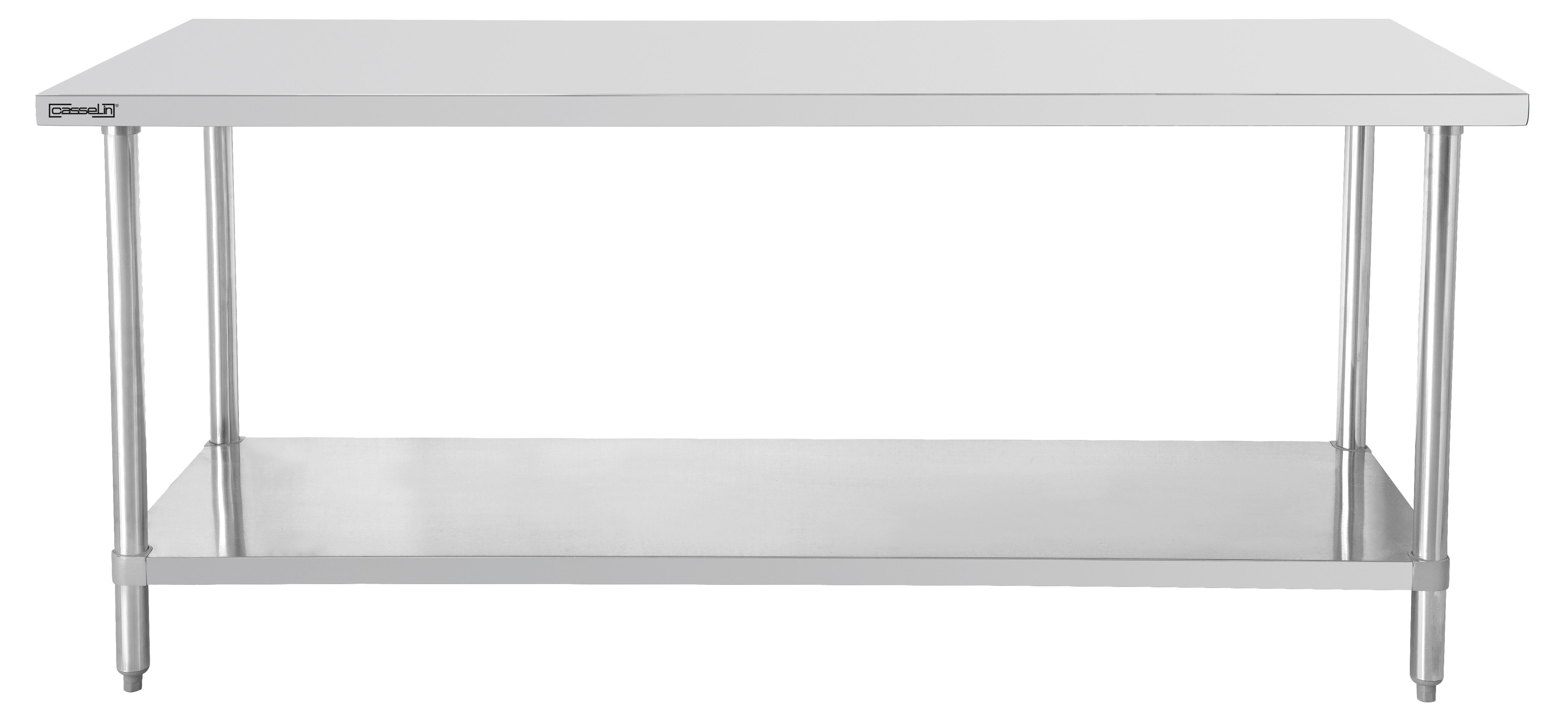 Arbejdsbord rustfrit stål 600 med hylde 800 mm