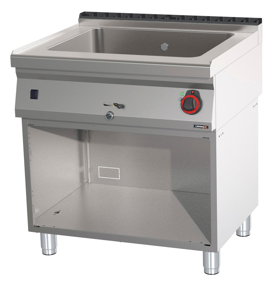 Bain-marie GN 2/1 200 mm med afløbshane med åbent skab 80