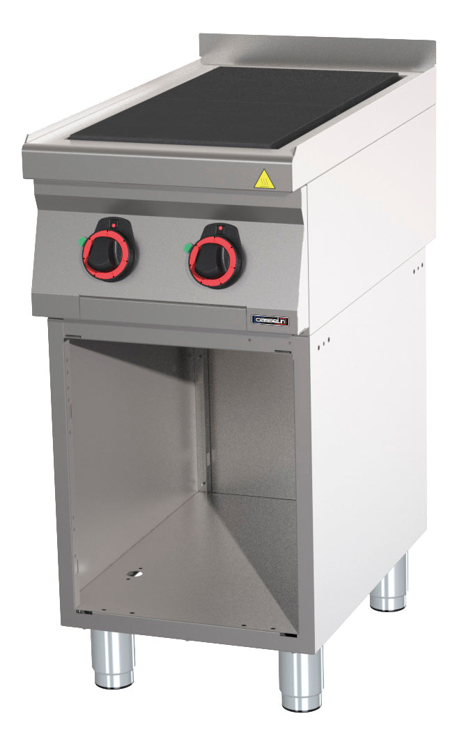 El-komfur 2 massive plader 40 med åbent skab