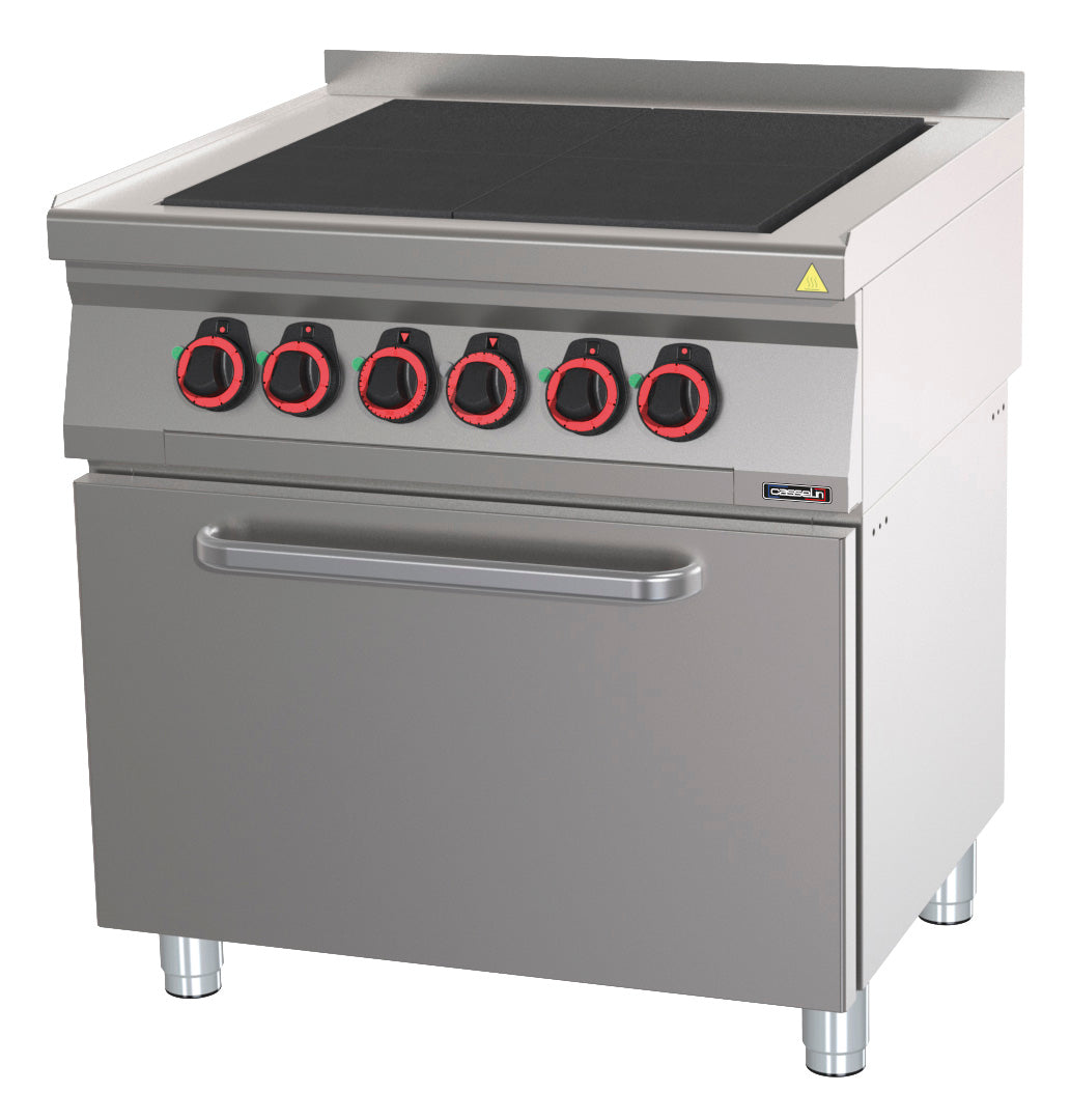 Elektrisk 4 solide komfur med ventileret el-ovn GN 1/1 80