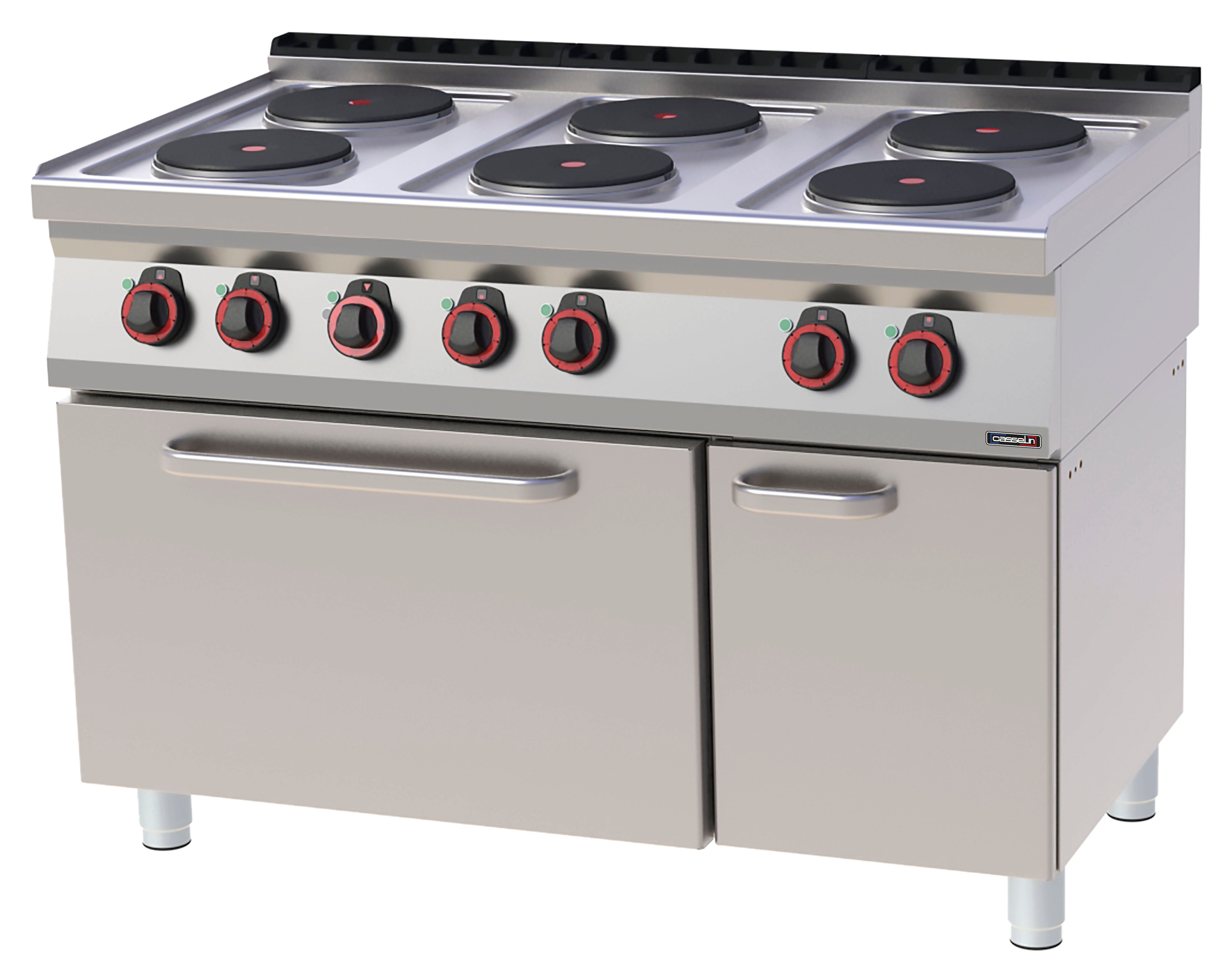 Elektrisk 6-brænder komfur med ventileret el-ovn GN 1/1 120