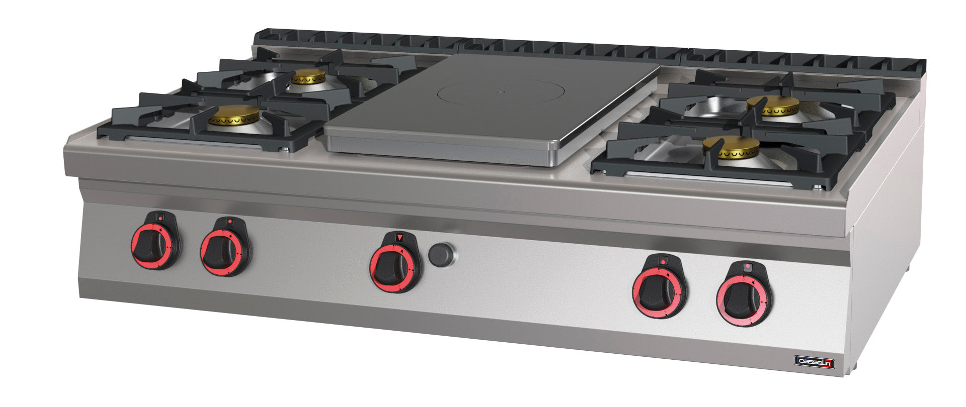 Gasbordkomfur 4 brændere + 1 fast top 120