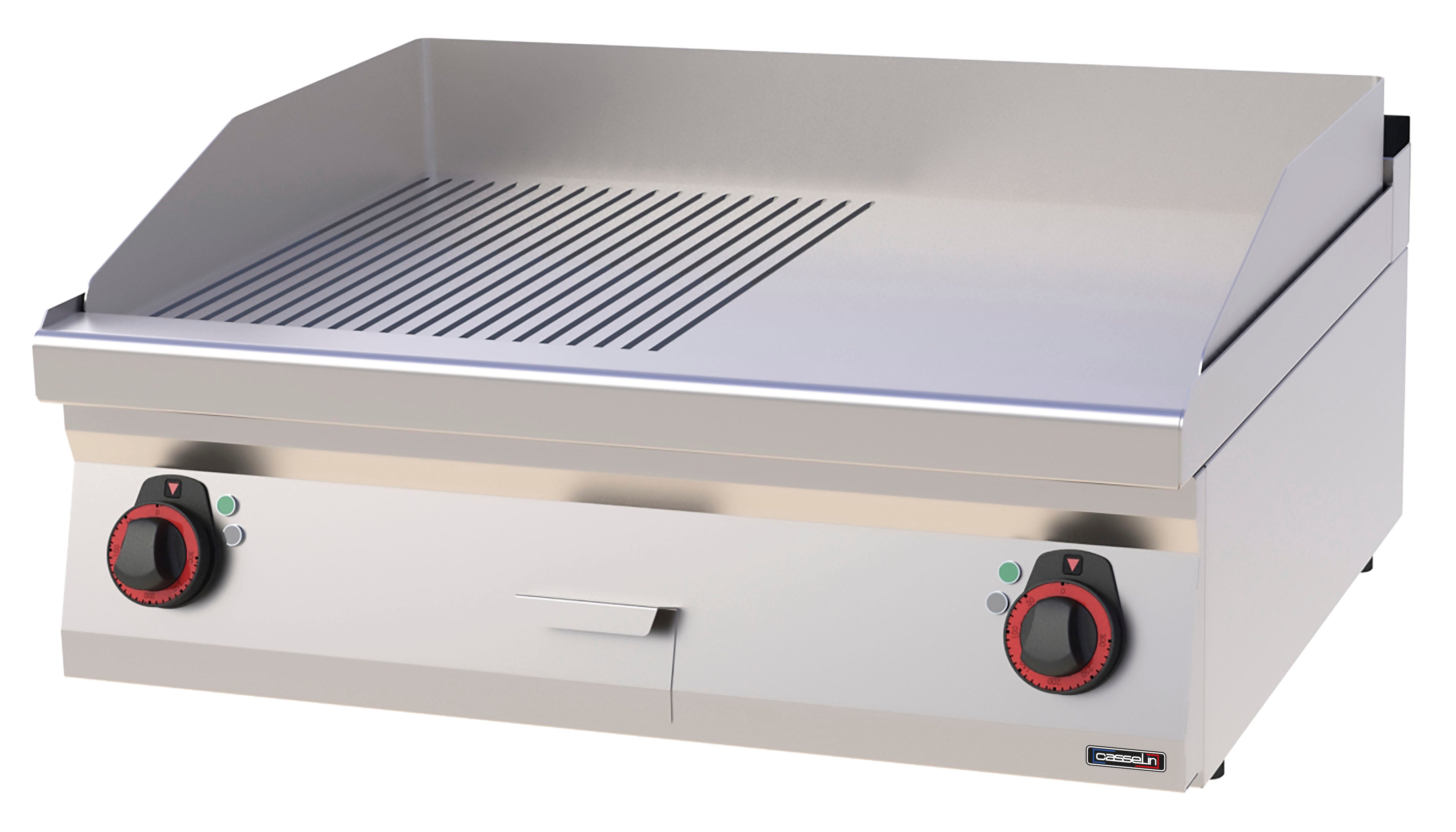 Grillplade Rillet Glat Krom 80