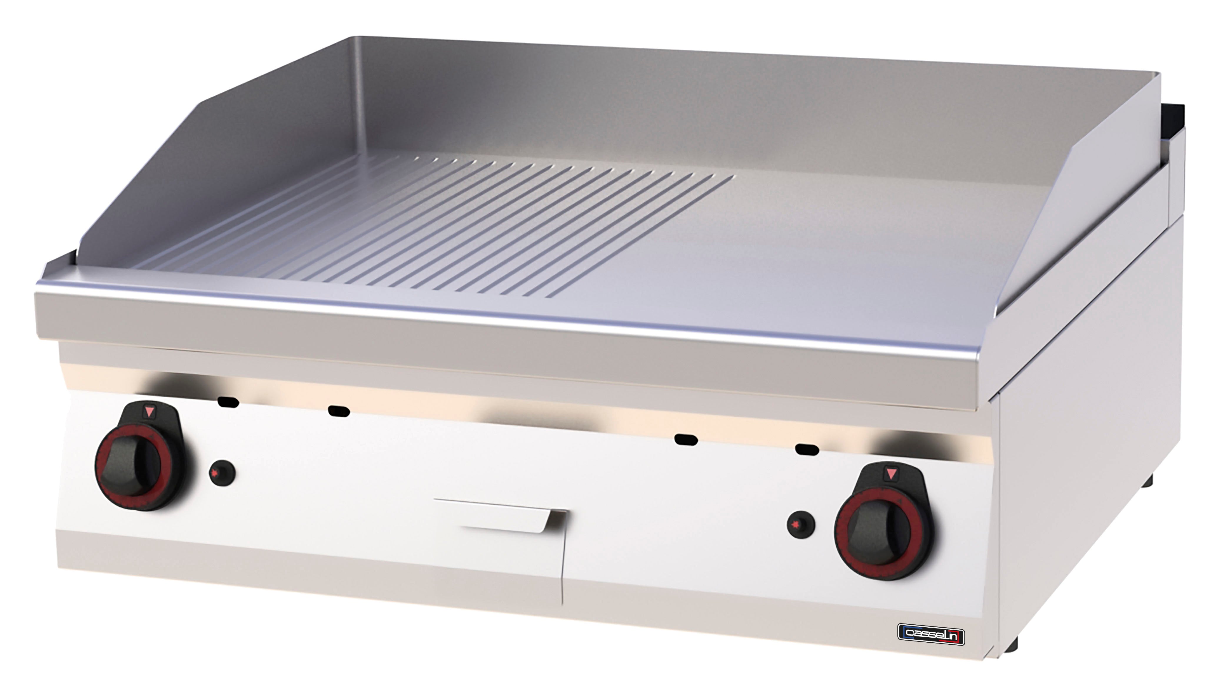 Gasgrillplade Rillet Glat Krom 80