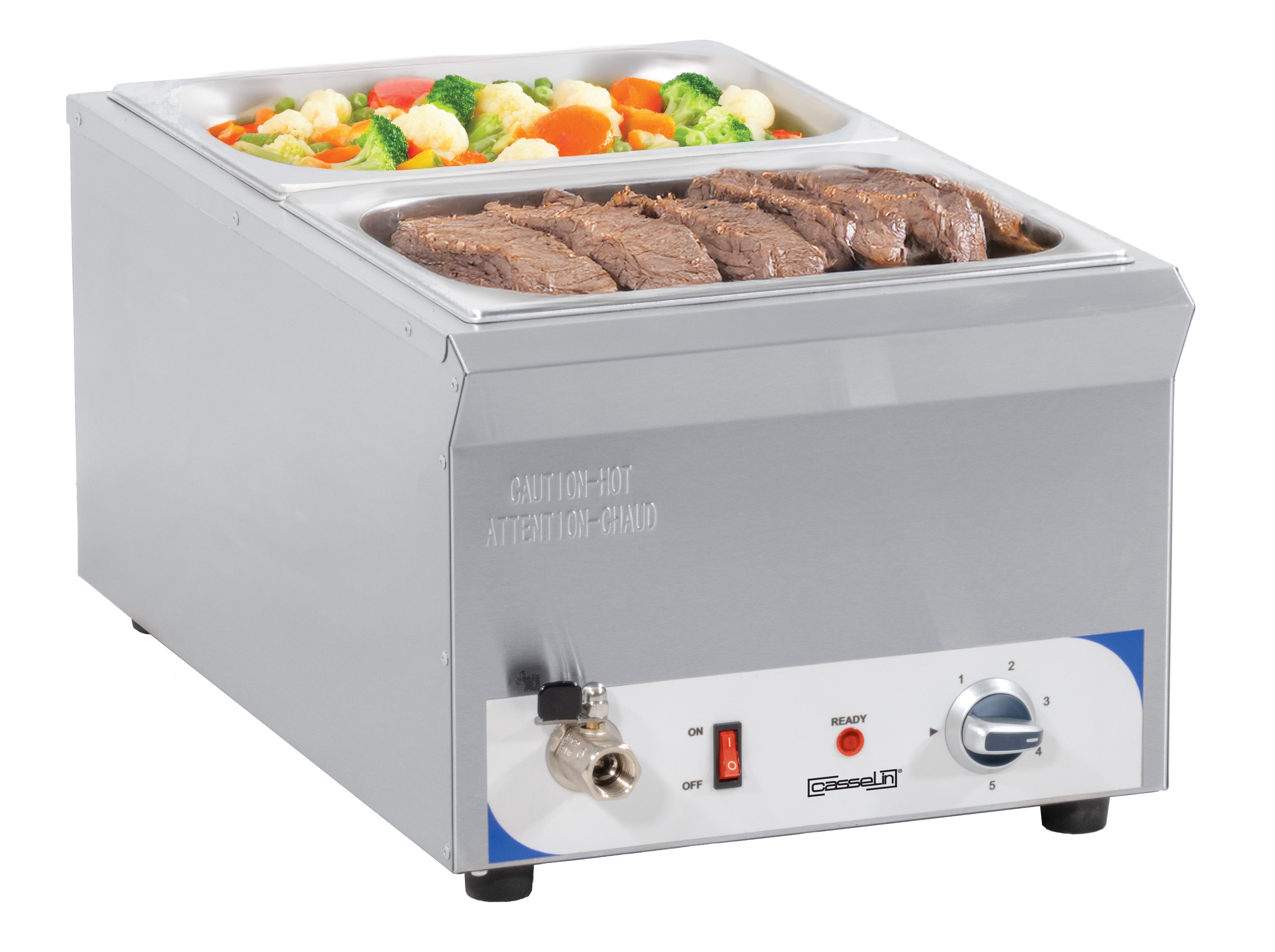 Bain-marie med afløbshane GN 1/1 - 150 mm