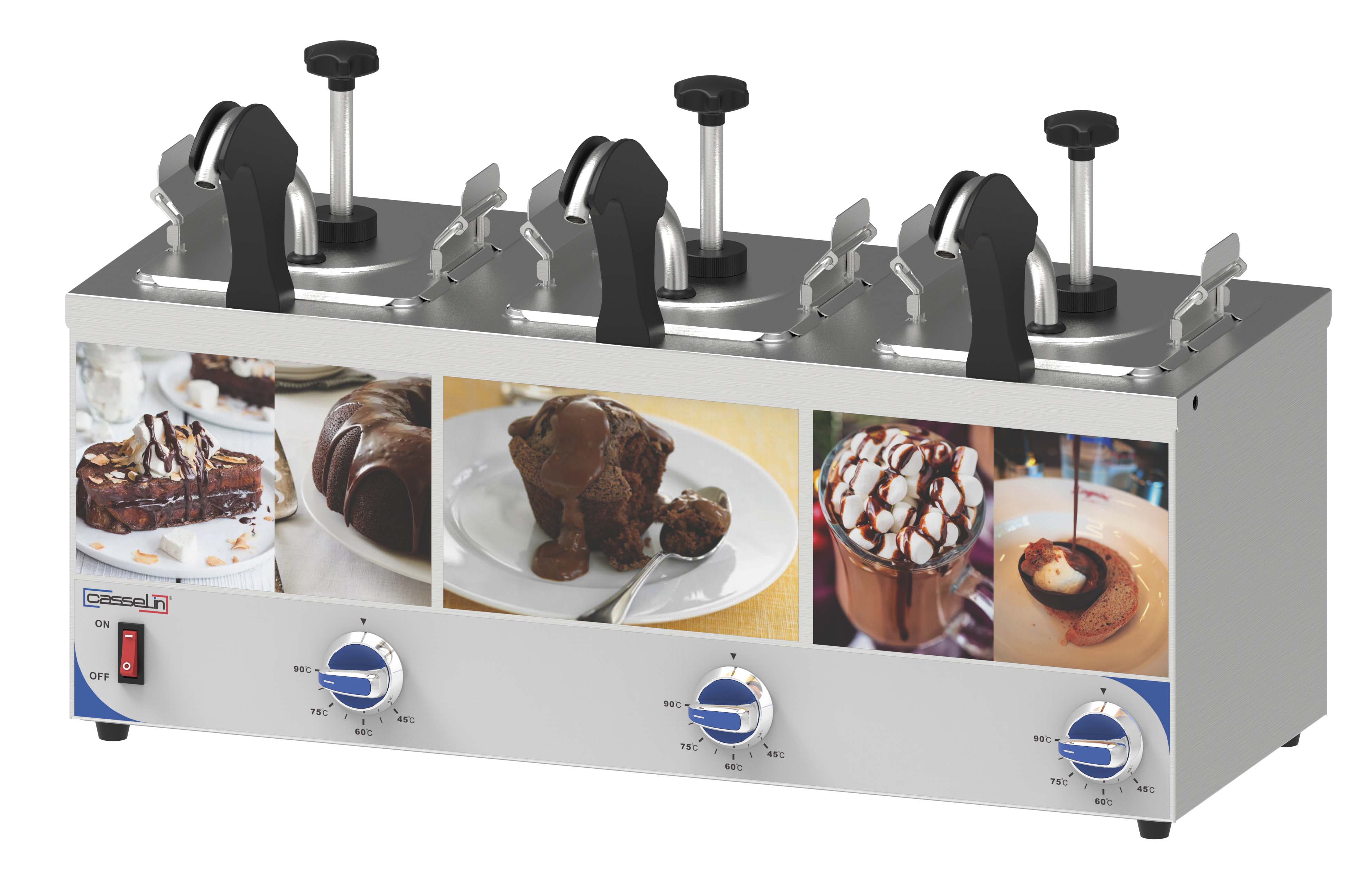 Sauce dispenser med pumpe og opvarmet dyse triple