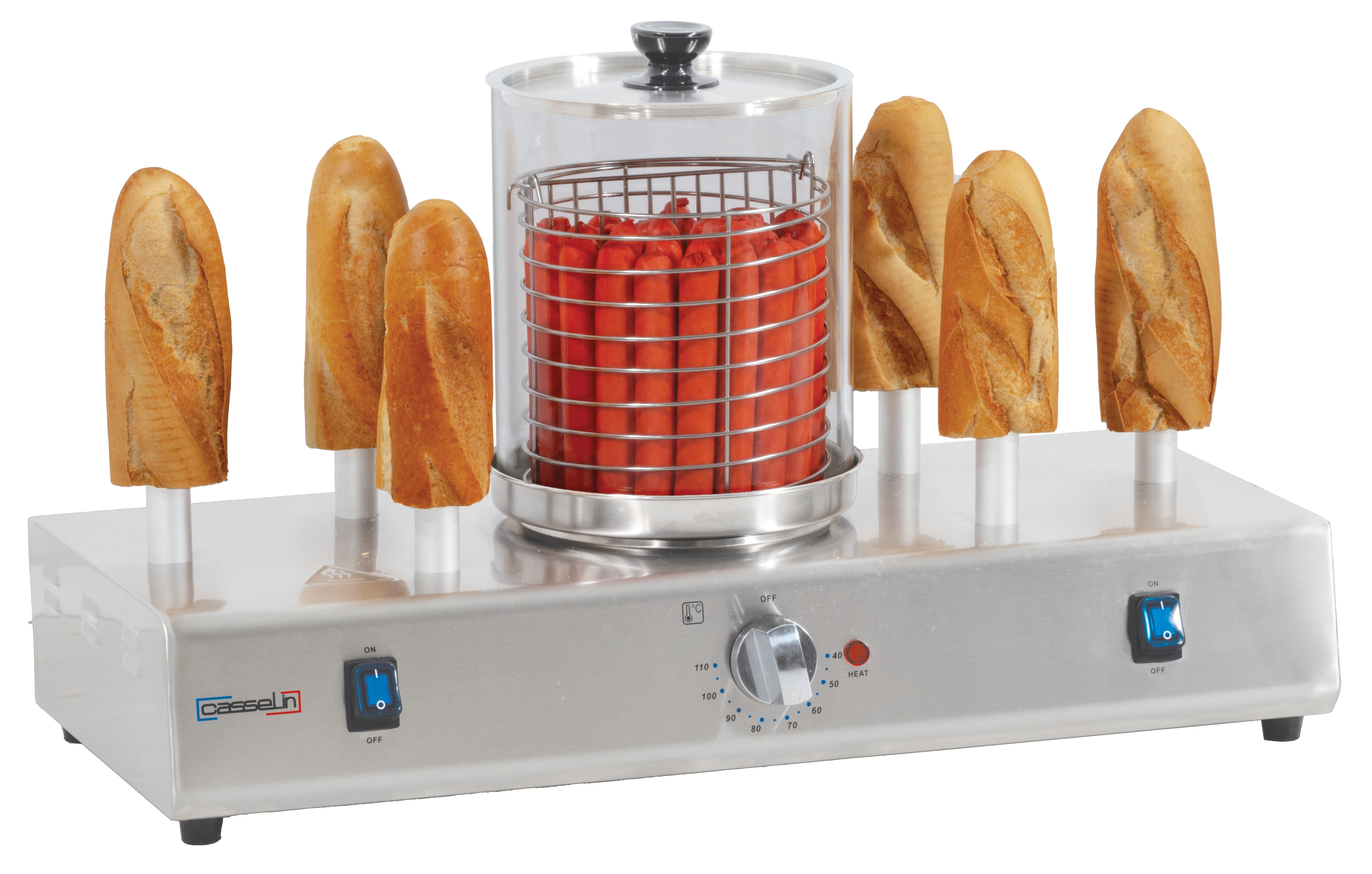 Machine à hotdog 6 parceller chauffants