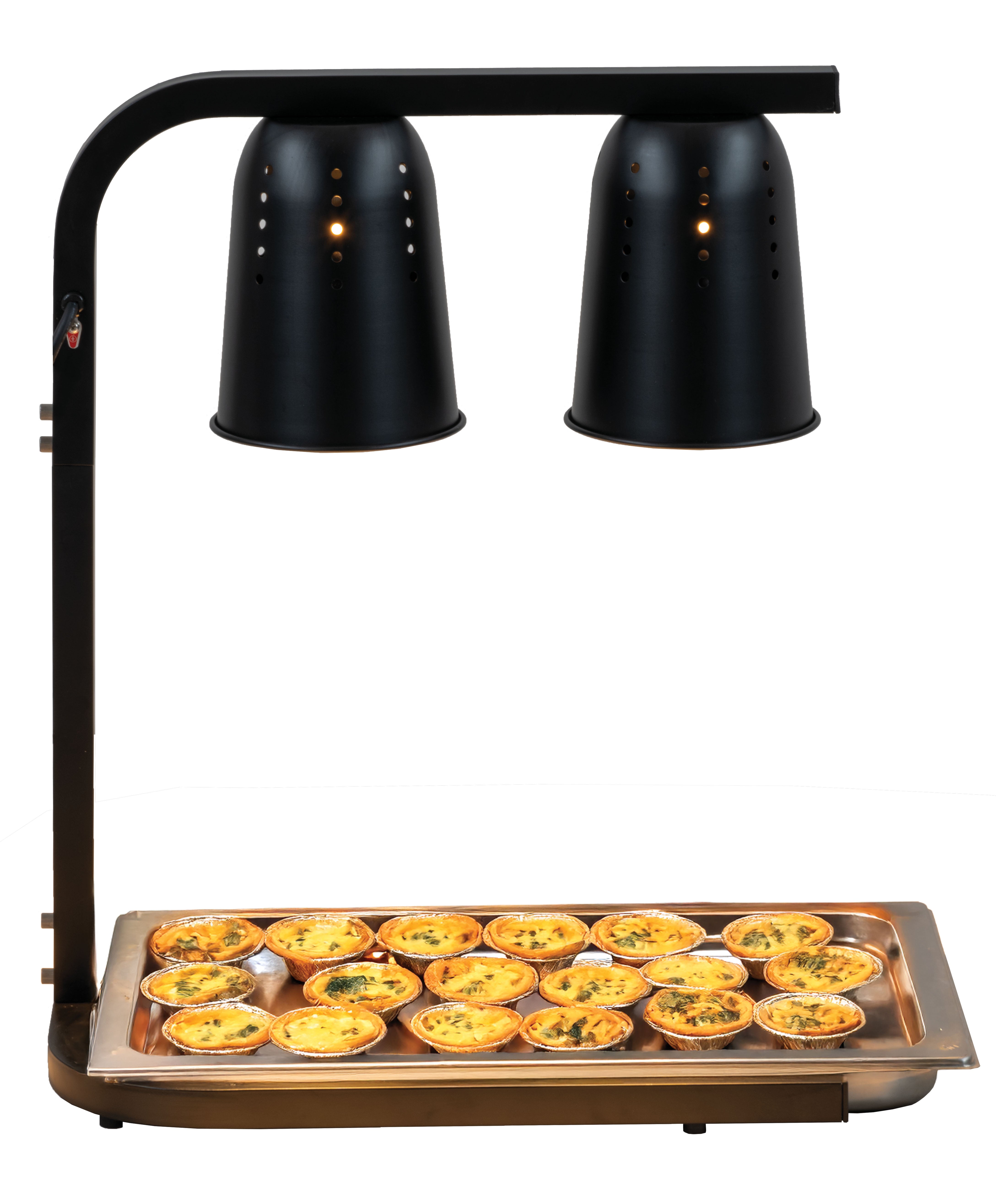 Pont chauffant 2 lamper infrarouges noir