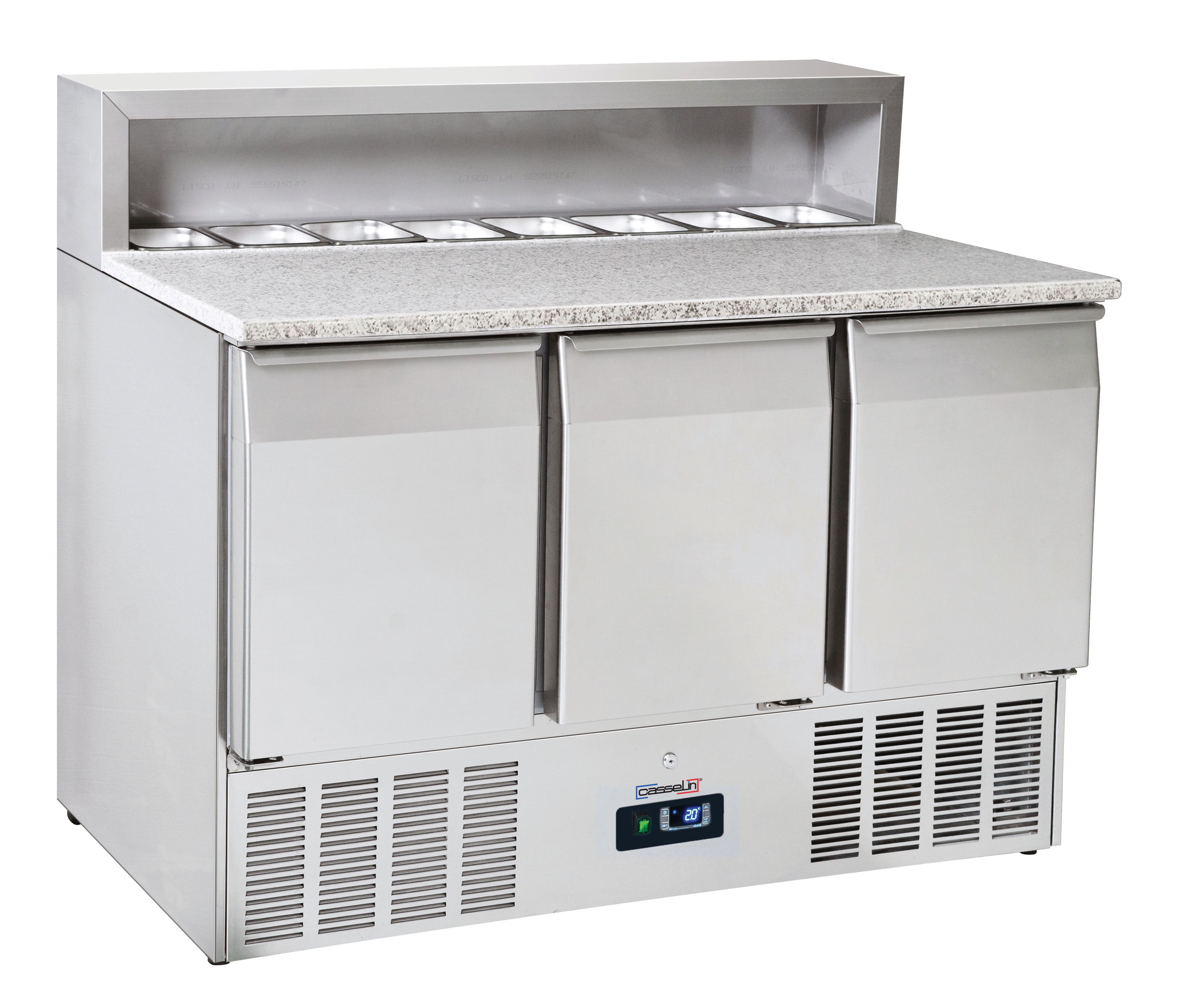 Saladette til tilberedning 3 døre GN 1/1 Granit