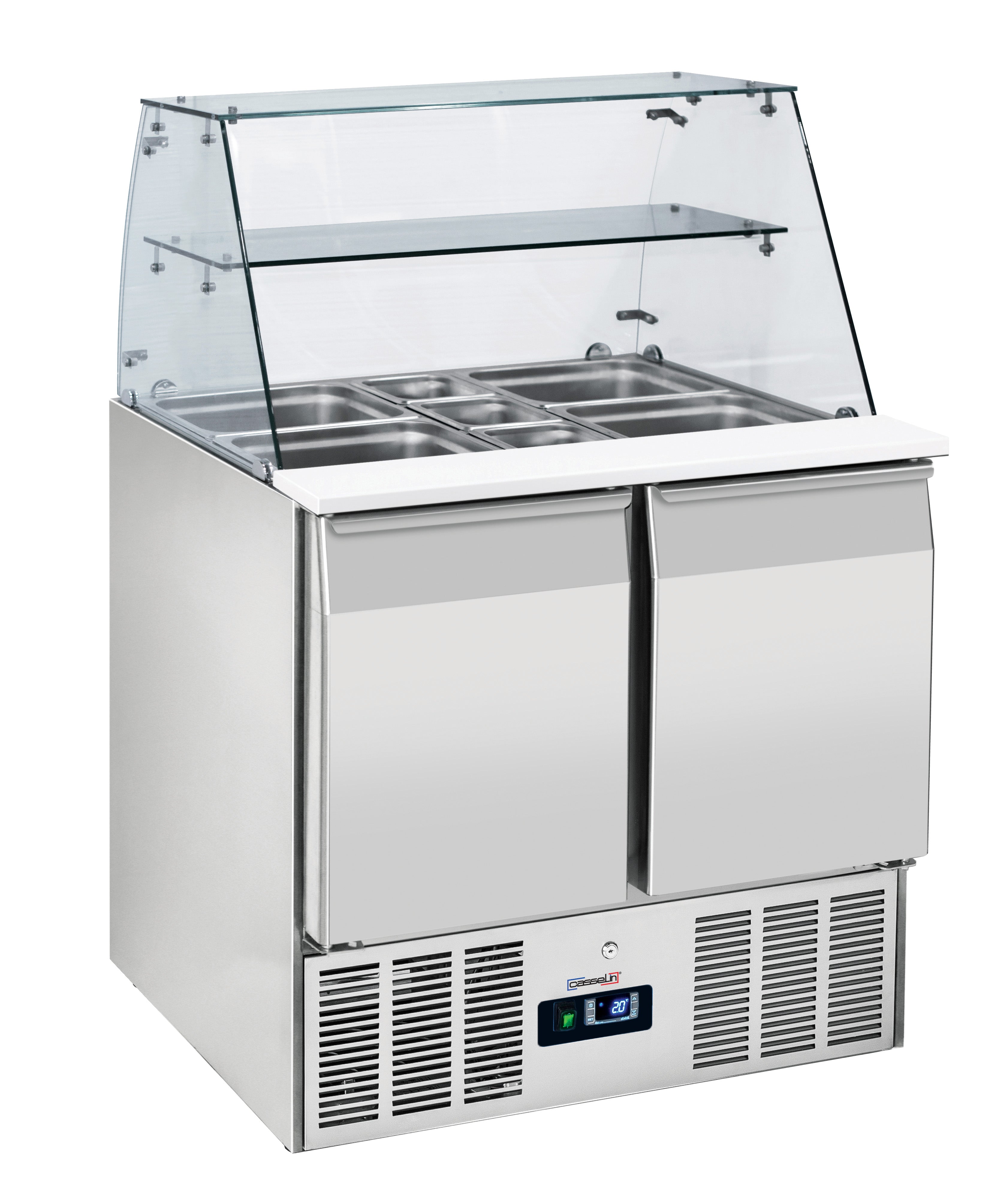 Saladette med glasdisplay 2 låger GN 1/1