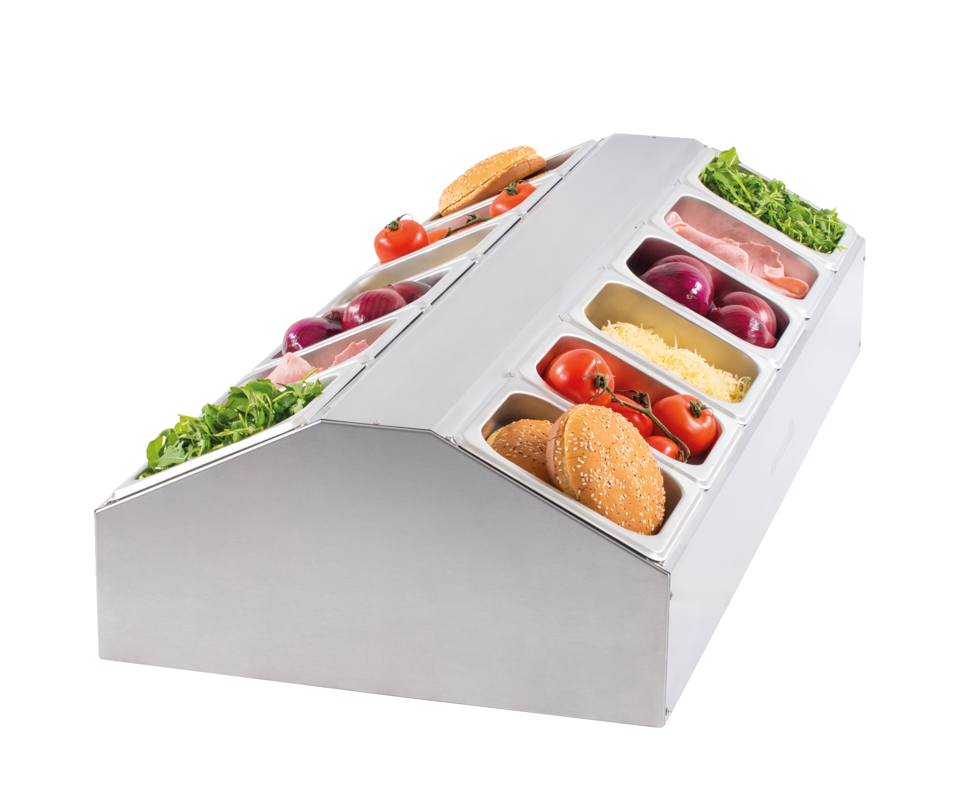 Bordhylde til 12 beholdere GN1/6 - central placering