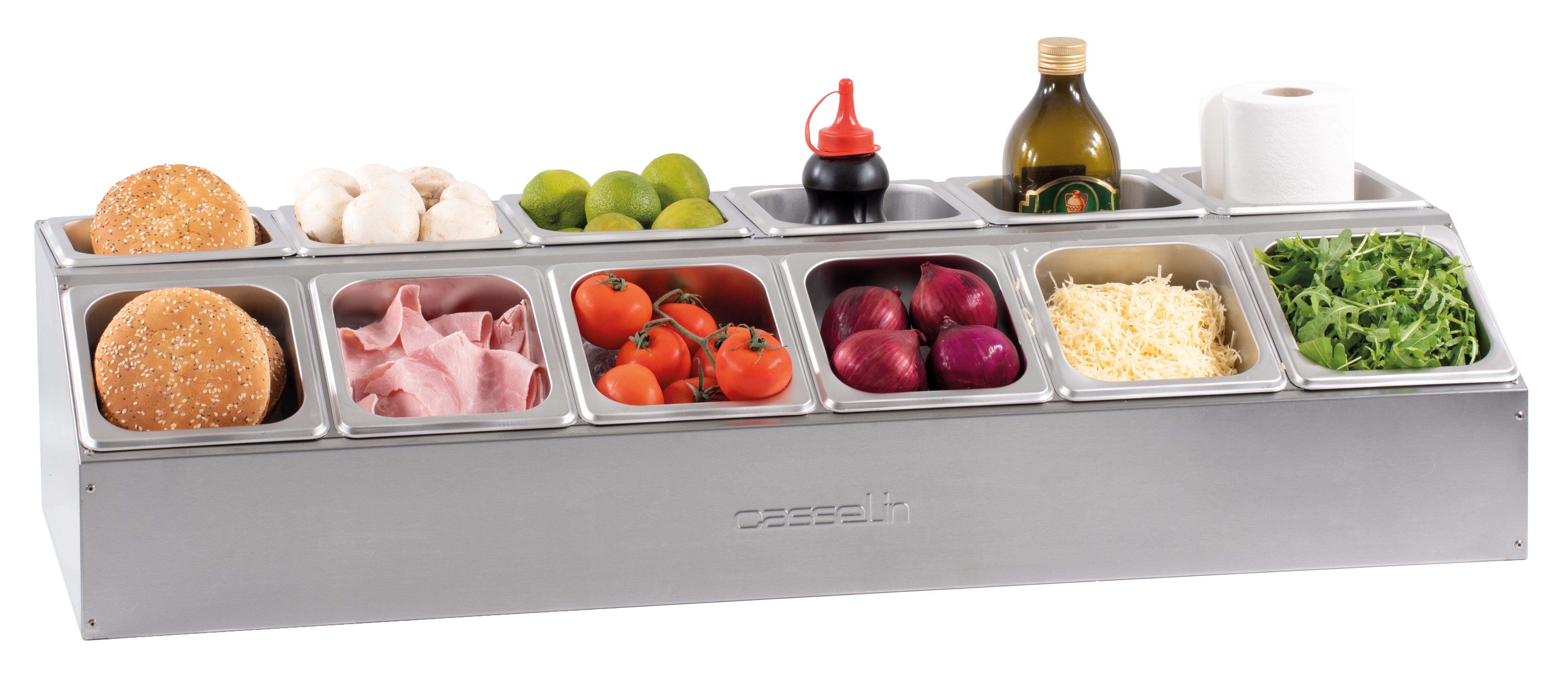 Bordhylde til 12 beholdere GN1/6 - 2 rækker