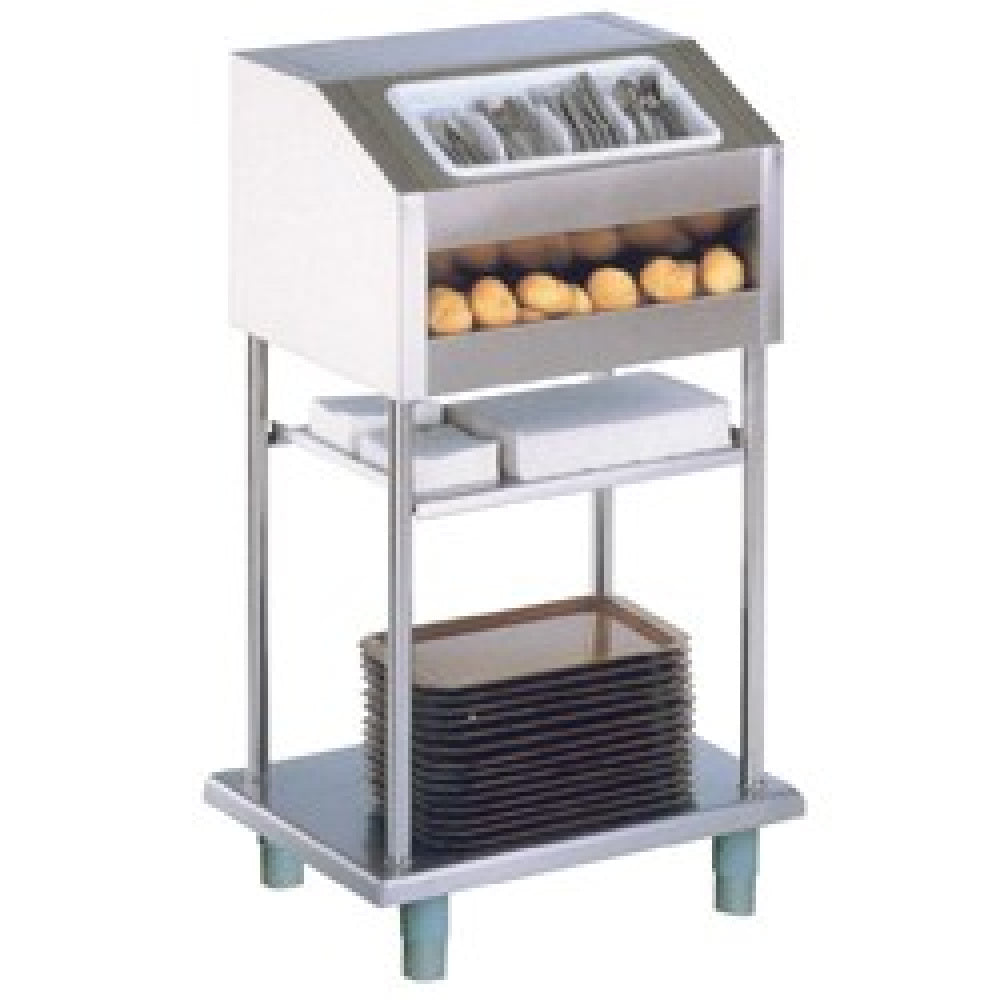 Tallerken, brød og bestik beholder på hjul