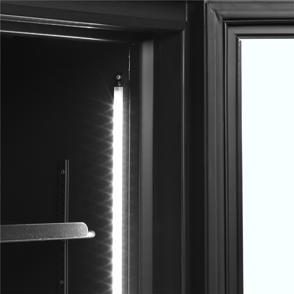 Sort 2-dørs displaykøler med lystop - 796 liter - FSC1000H BLACK