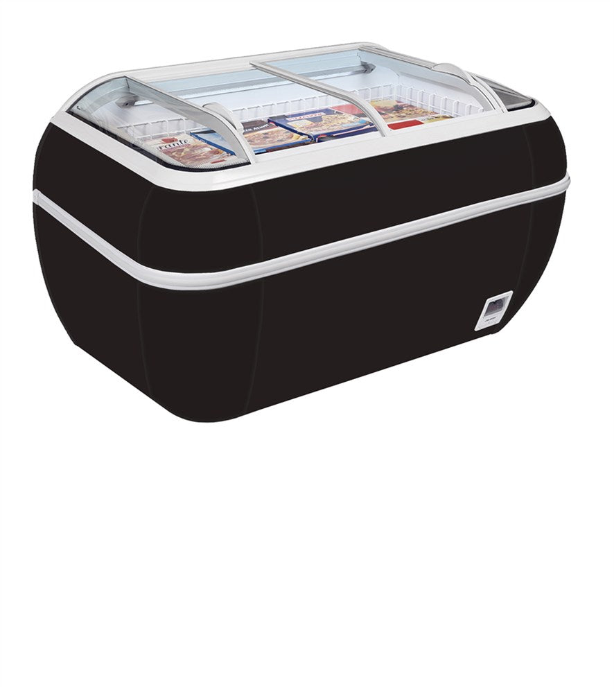 Supermarkedsfryser i sort-TWIN HEAD B-F
