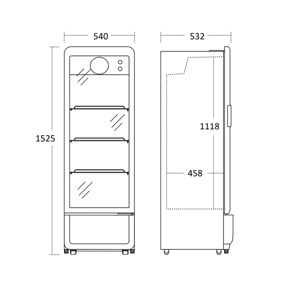 Displaykøleskab 240 liter