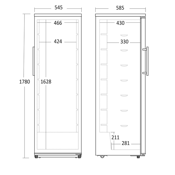 Lagerkøleskab - Hvid - 308 liter